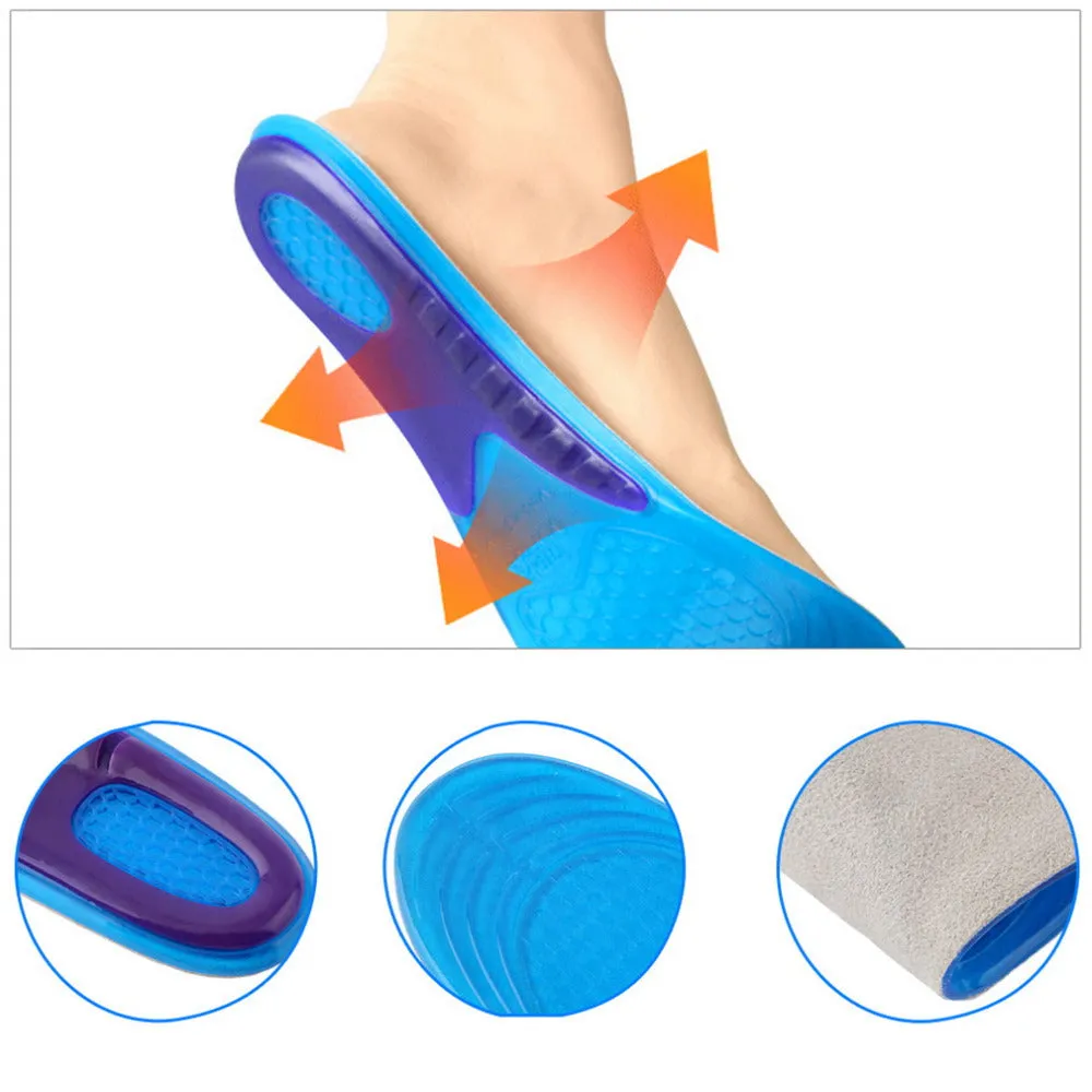 1 Pair Orthopedic Arch Support Massaging Silicone Anti-Slip Gel Insole