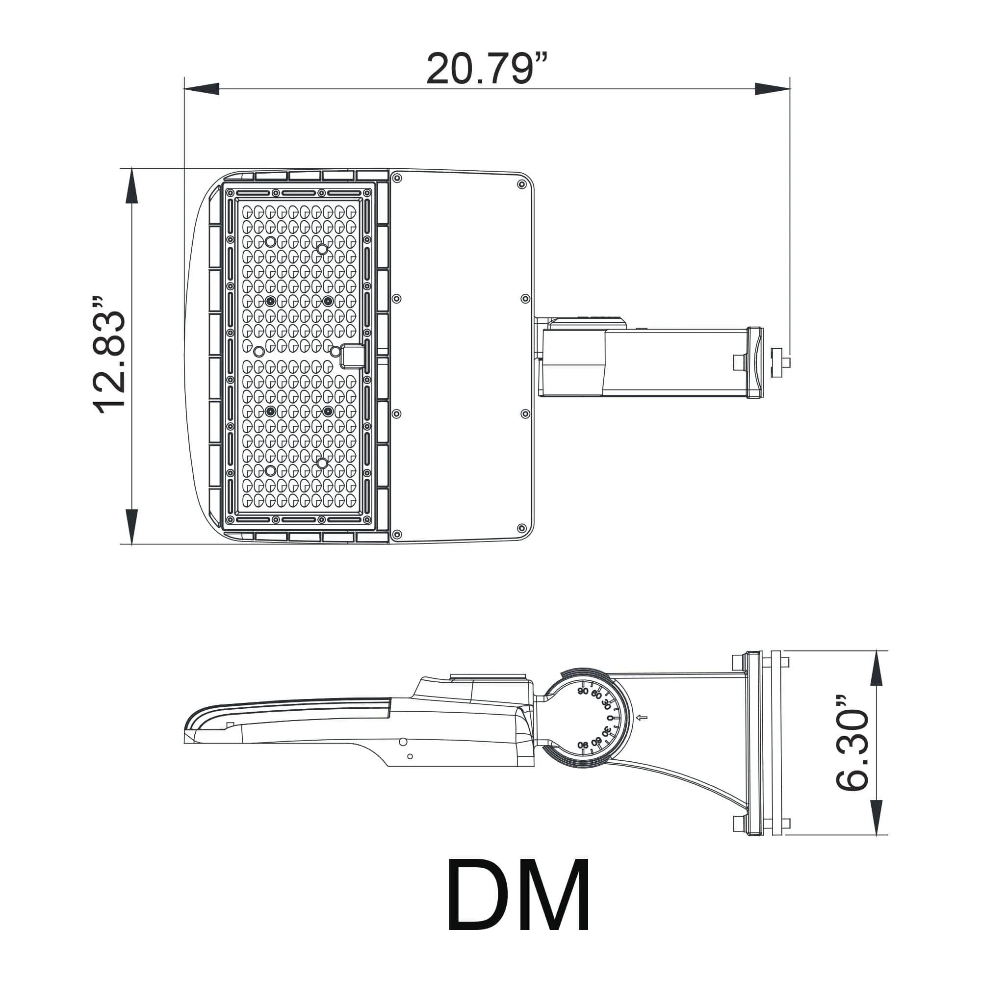 100W LED Parking Lot Light - Direct Mount - 14,000lm - 100/277VAC Shorting Cap - 5000K - DLC 5.1