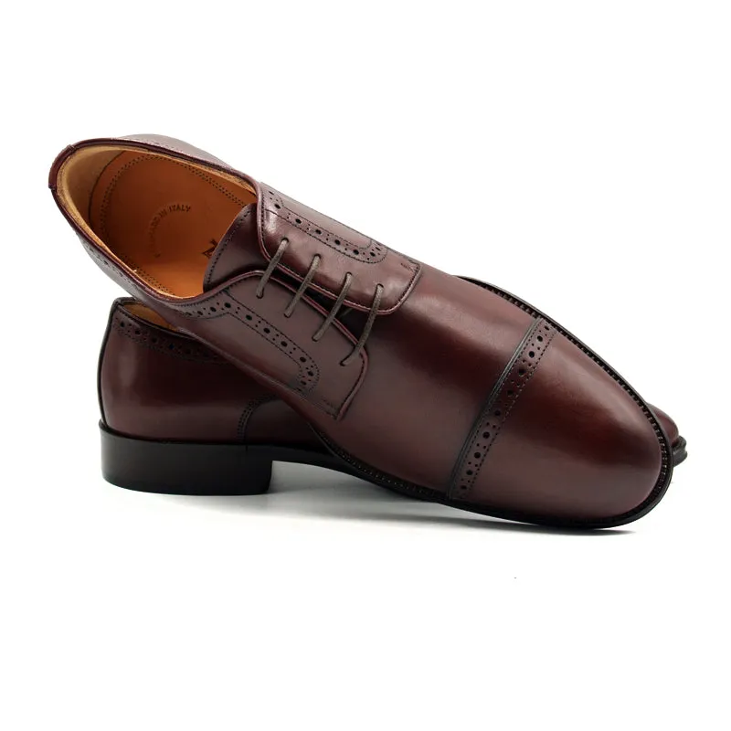 25-530-BRG GIOVANNI Italian Calfskin Lace Up, Burgundy