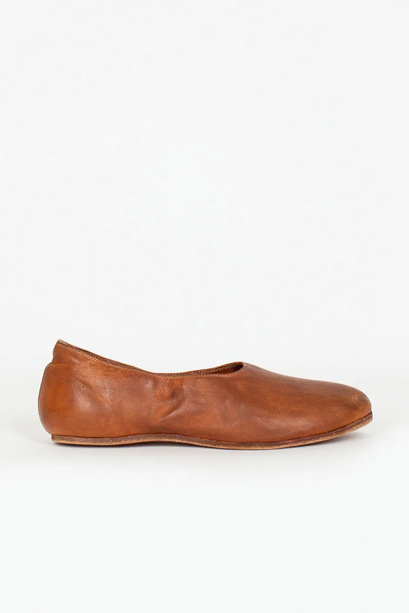 626R Full Grain Brown Ballerina Slip On