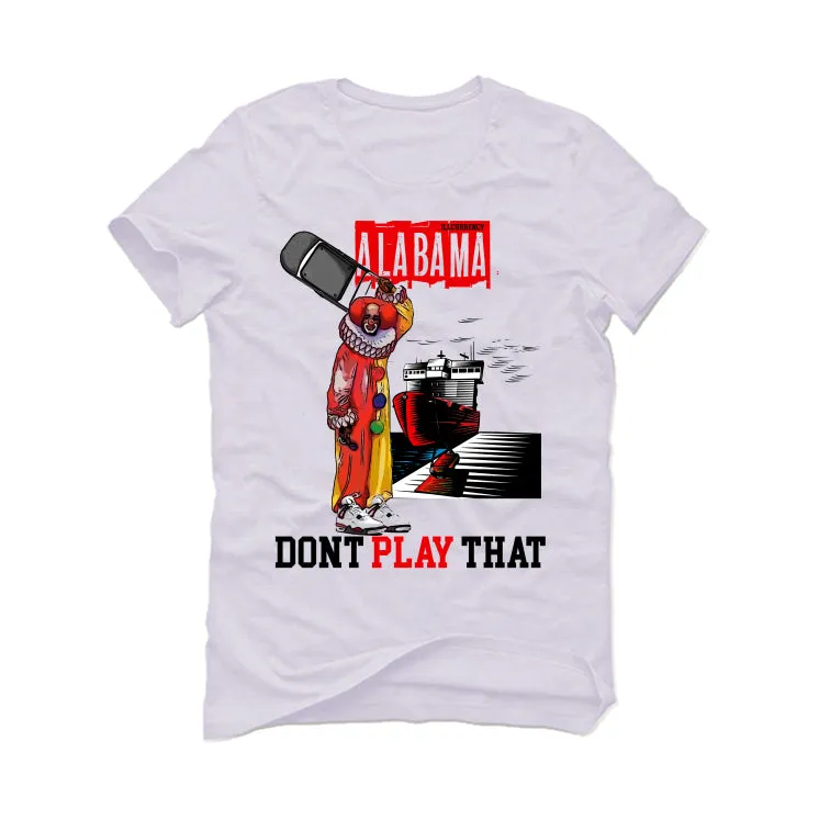 Air Jordan 4 "Red Cement" White T-Shirt (Alabama dont play that)