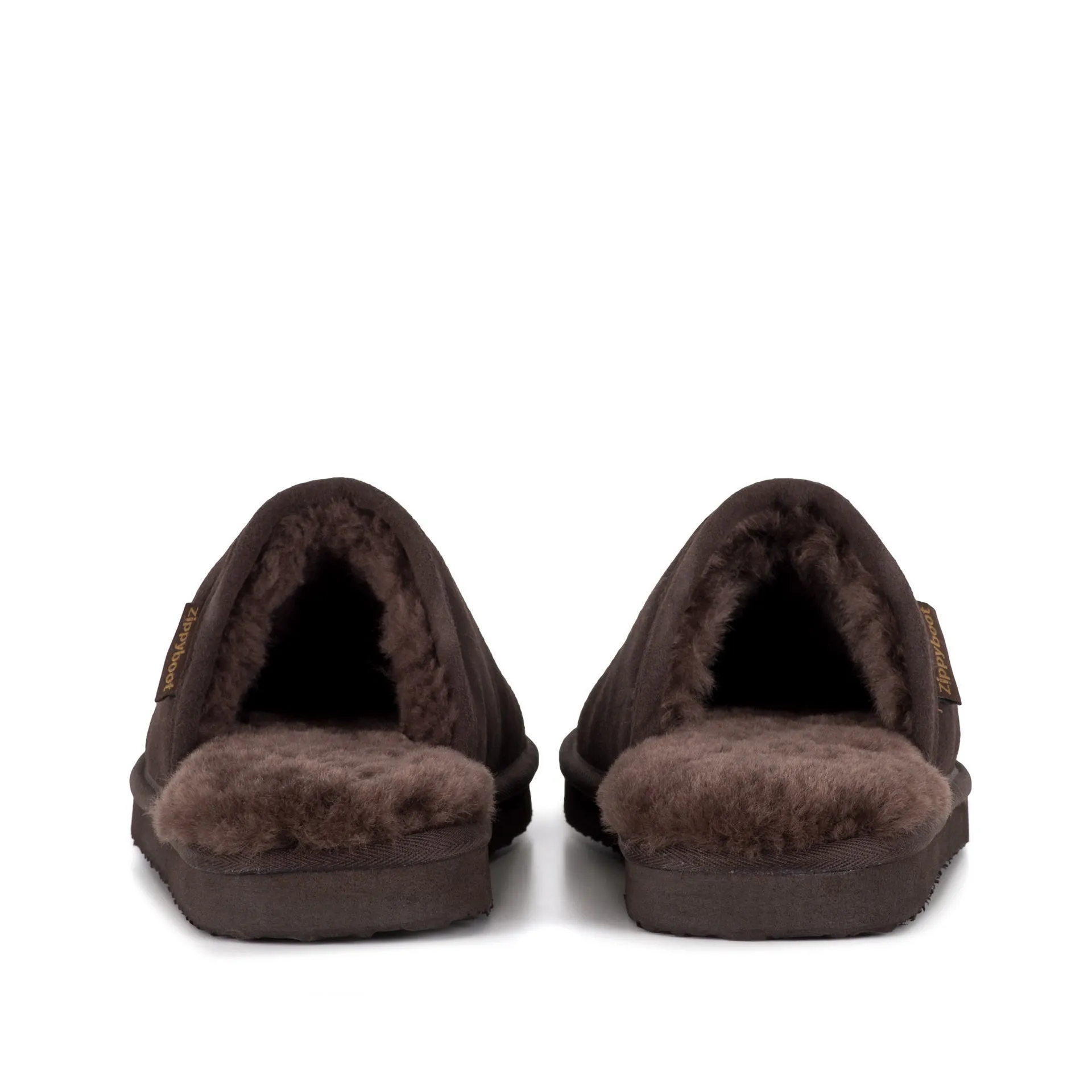 ALLEN CHOCOLATE SHEEPSKIN SLIPPER MULE