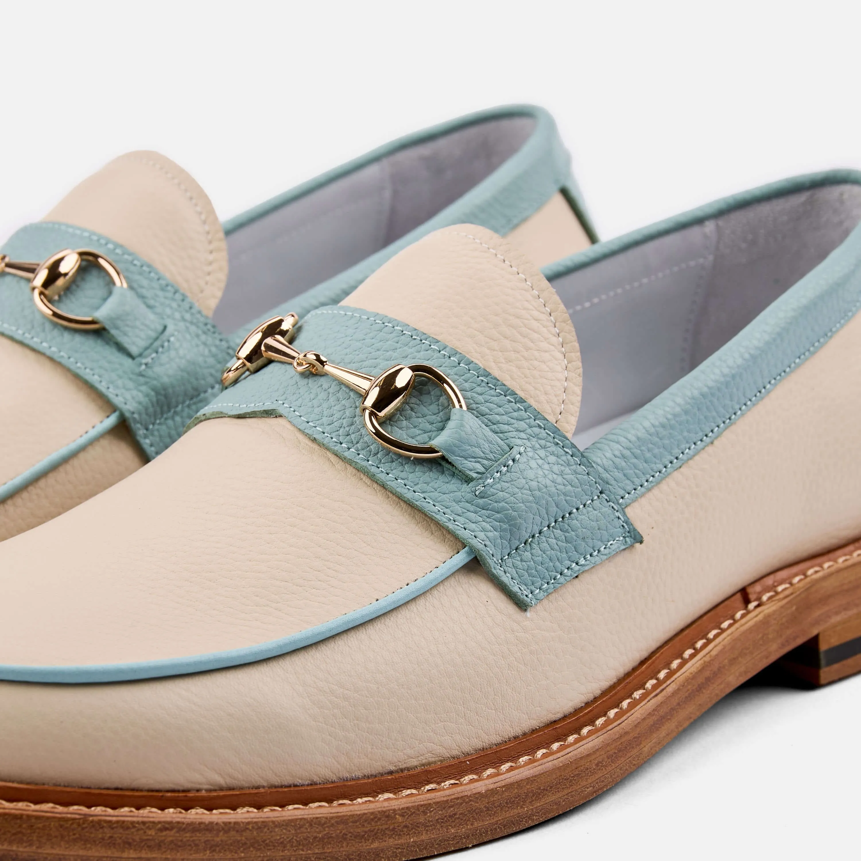 Boardwalk White Sands Leather Horse-Bit Loafers