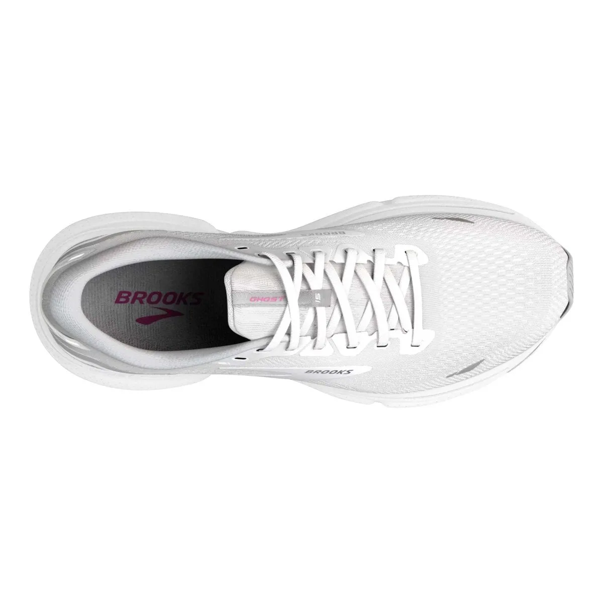 Brooks Women's Ghost 15 White/Oyster/Viola