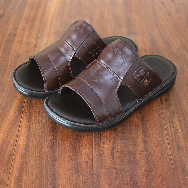 Brown medicated slippers for men