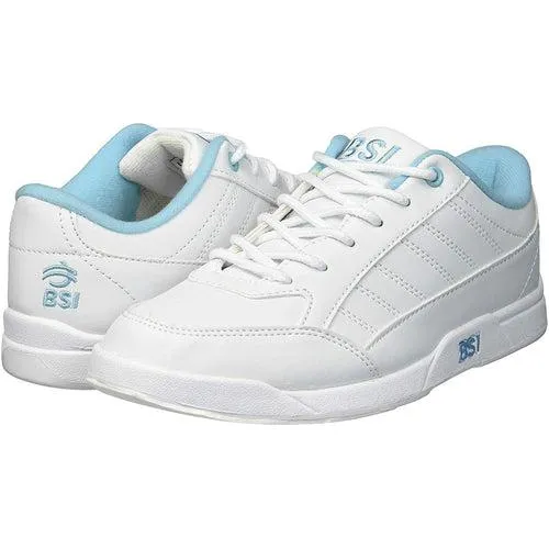 BSI #422 Womens High-Performance Bowling Shoes in White and Blue