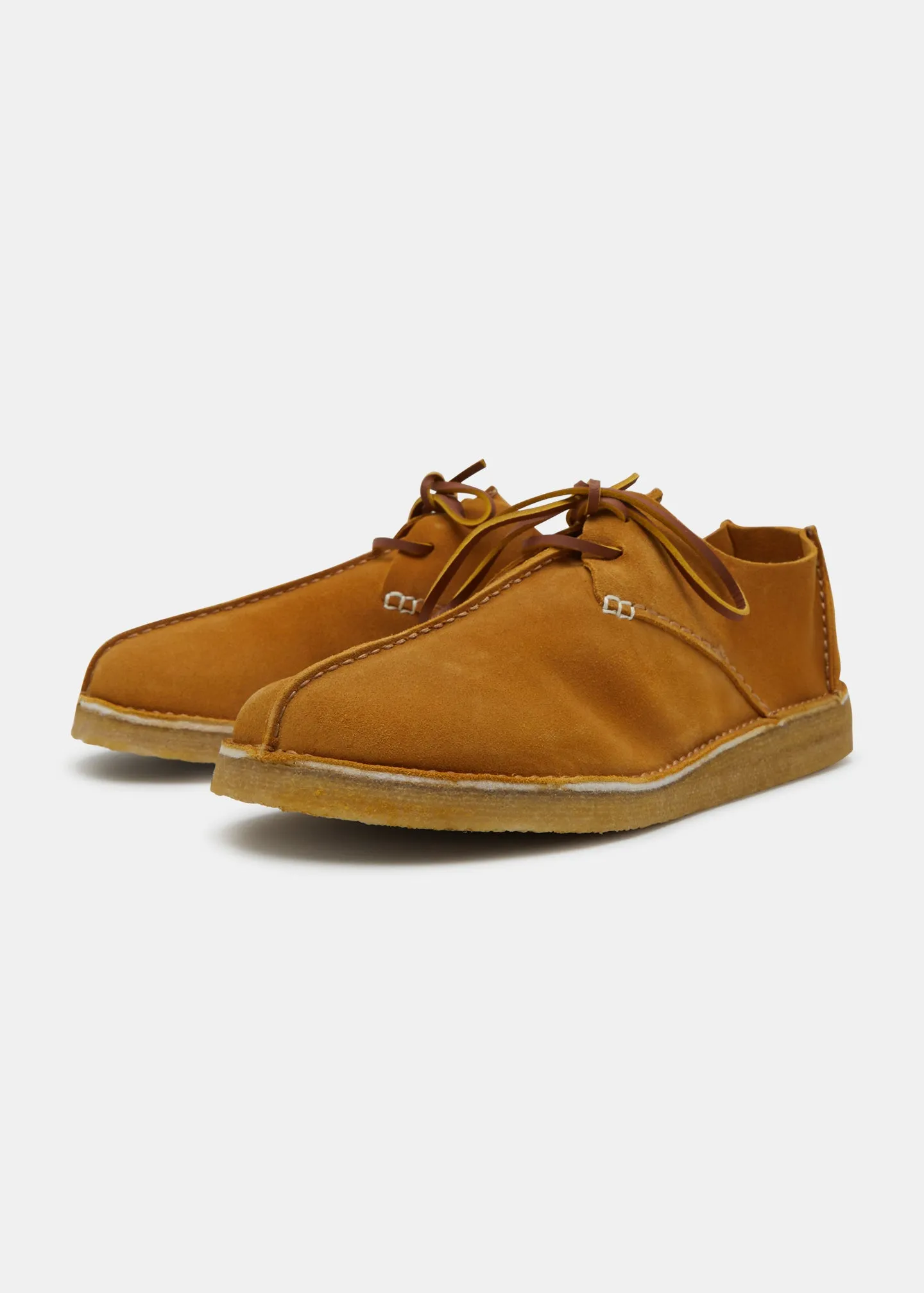 Caden Centre Seam Suede Shoe on Crepe  - Turmeric