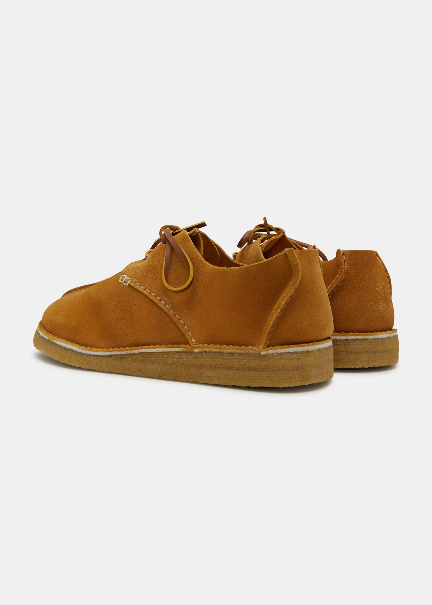 Caden Centre Seam Suede Shoe on Crepe  - Turmeric