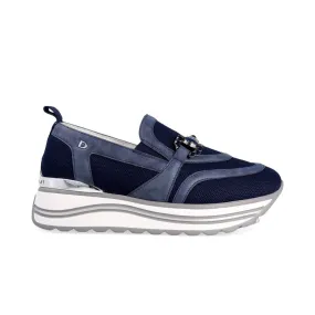 DONNA SERENA Navy  Low Wedge  Slip on Shoe Bit  Detail