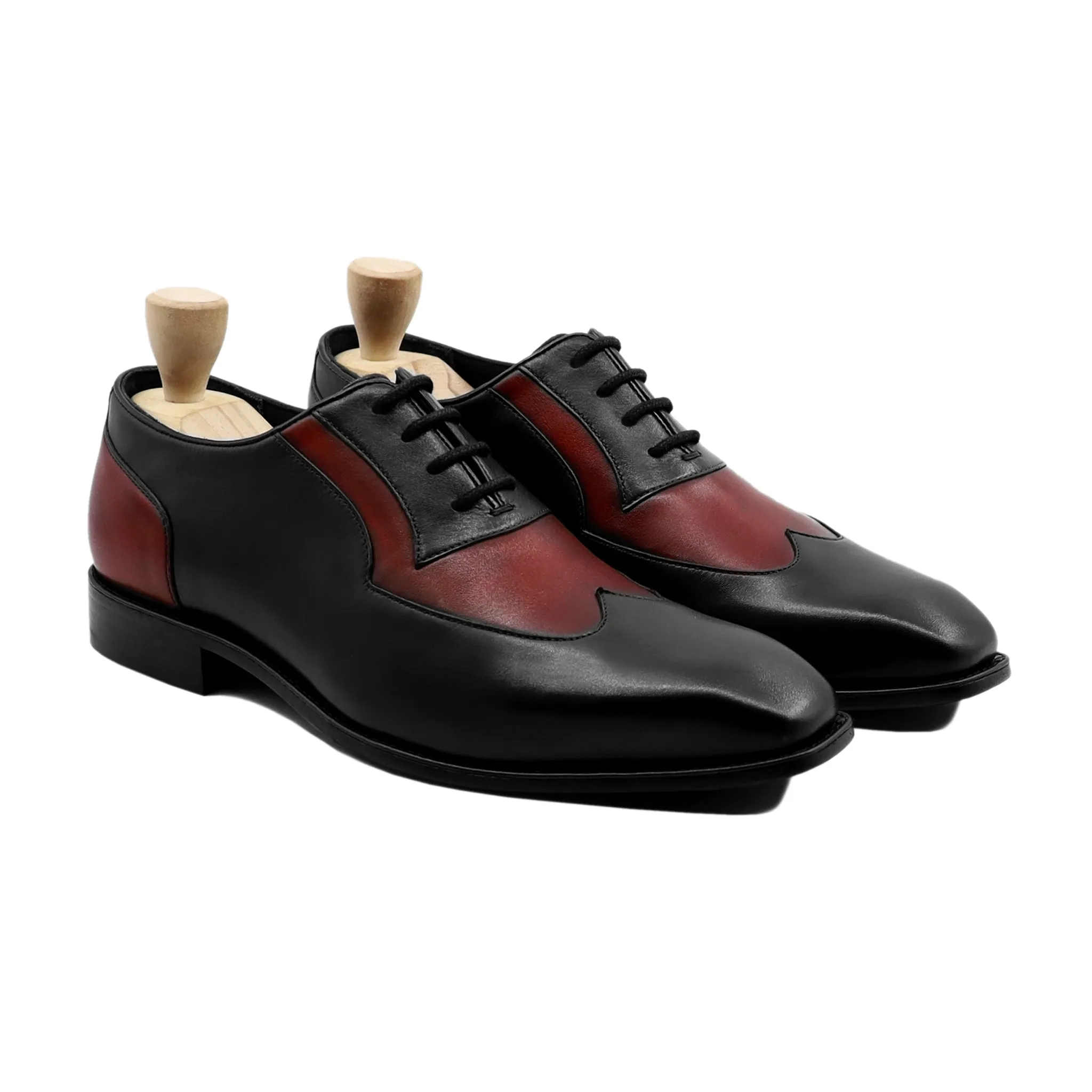 Downtown - Men's Red And Black Calf Leather Oxford Shoe