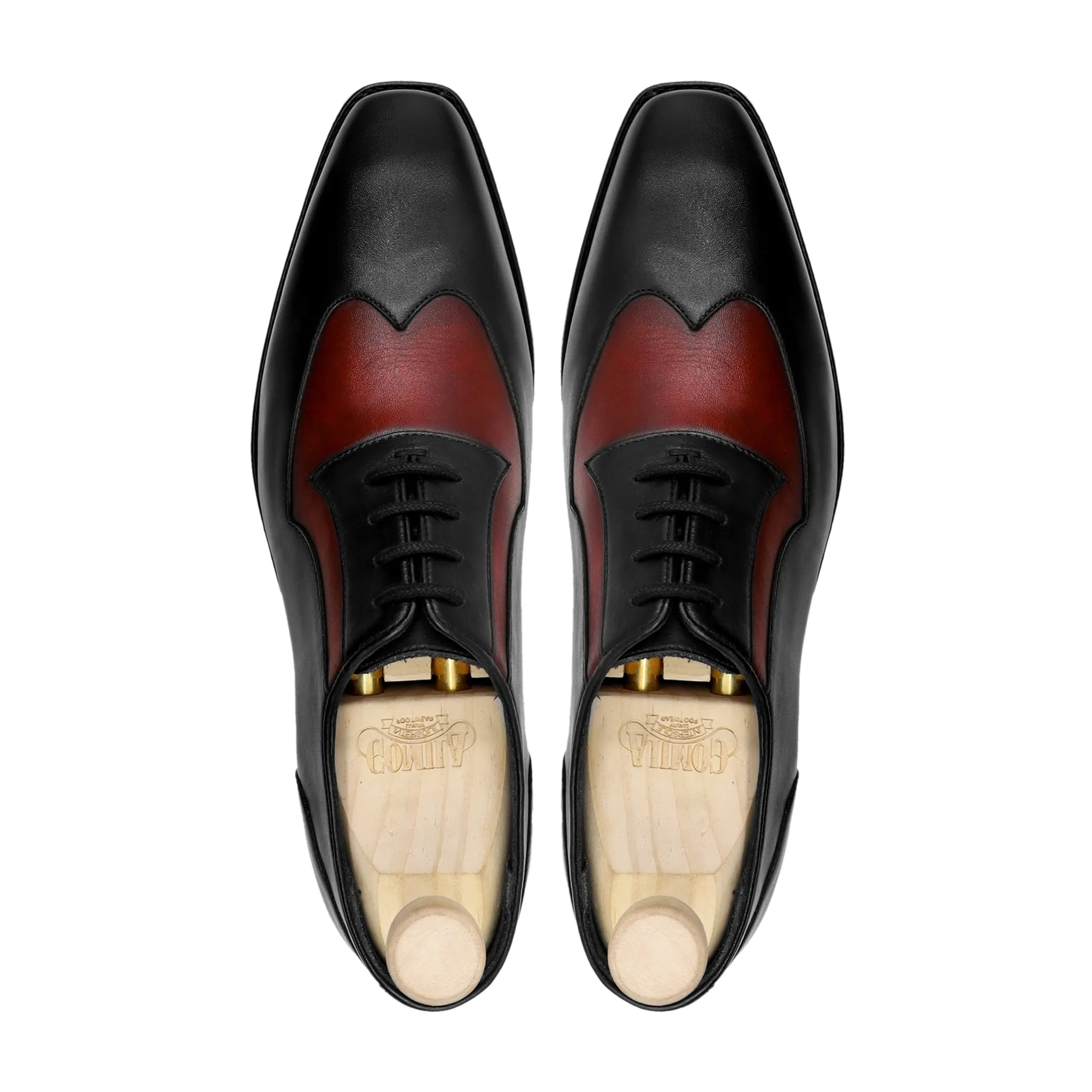 Downtown - Men's Red And Black Calf Leather Oxford Shoe