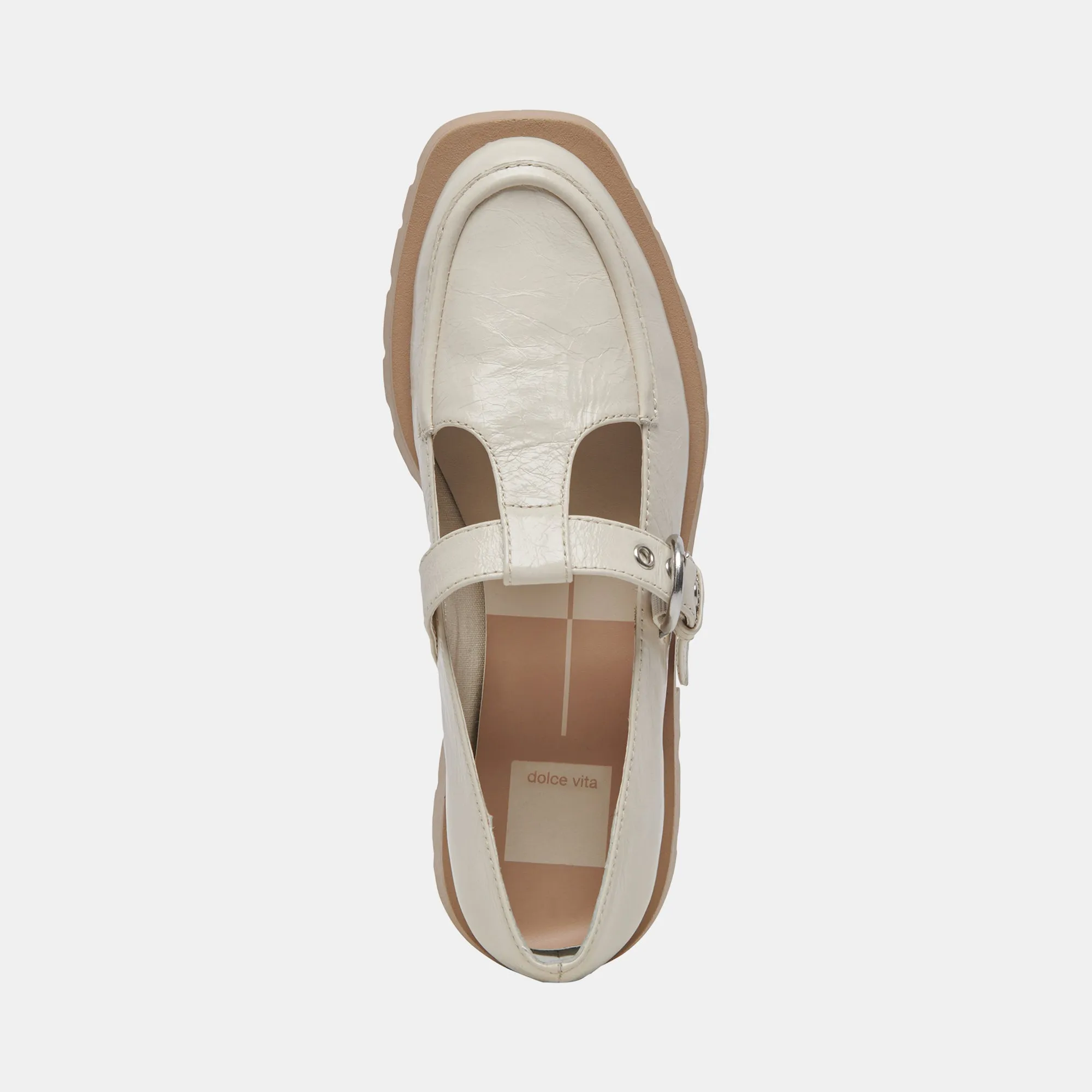 EBBIE FLATS IVORY PATENT LEATHER