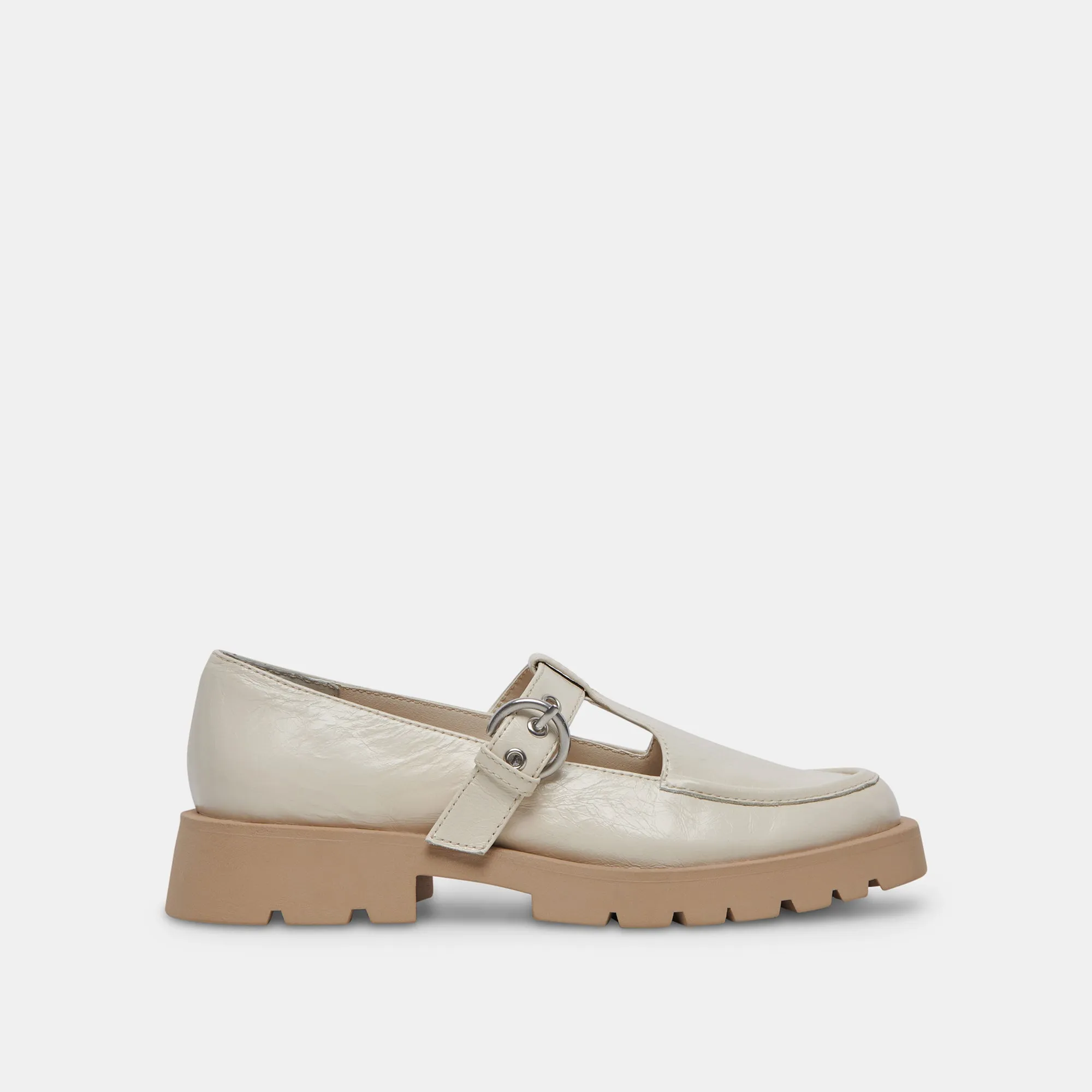 EBBIE FLATS IVORY PATENT LEATHER