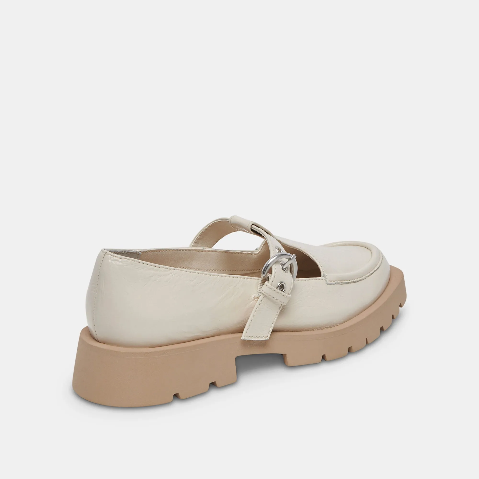 EBBIE FLATS IVORY PATENT LEATHER