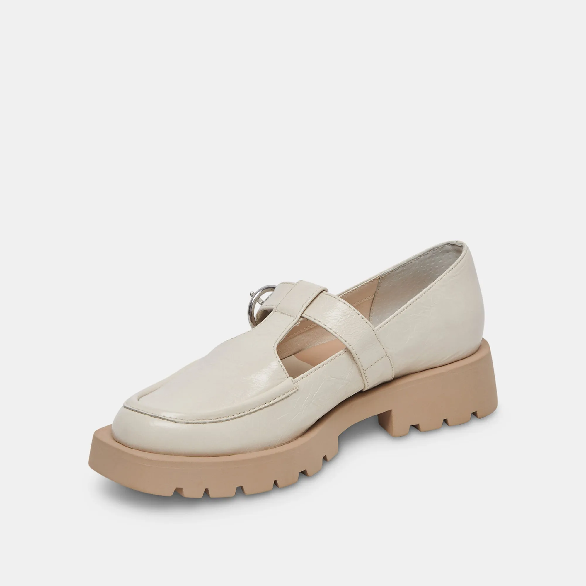 EBBIE FLATS IVORY PATENT LEATHER