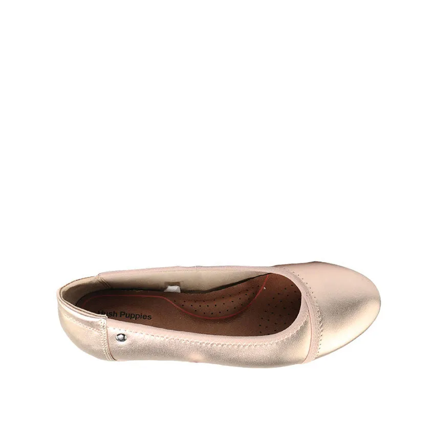 Ebony Vague Toe Cap Women's Shoes - Rose Gold Leather