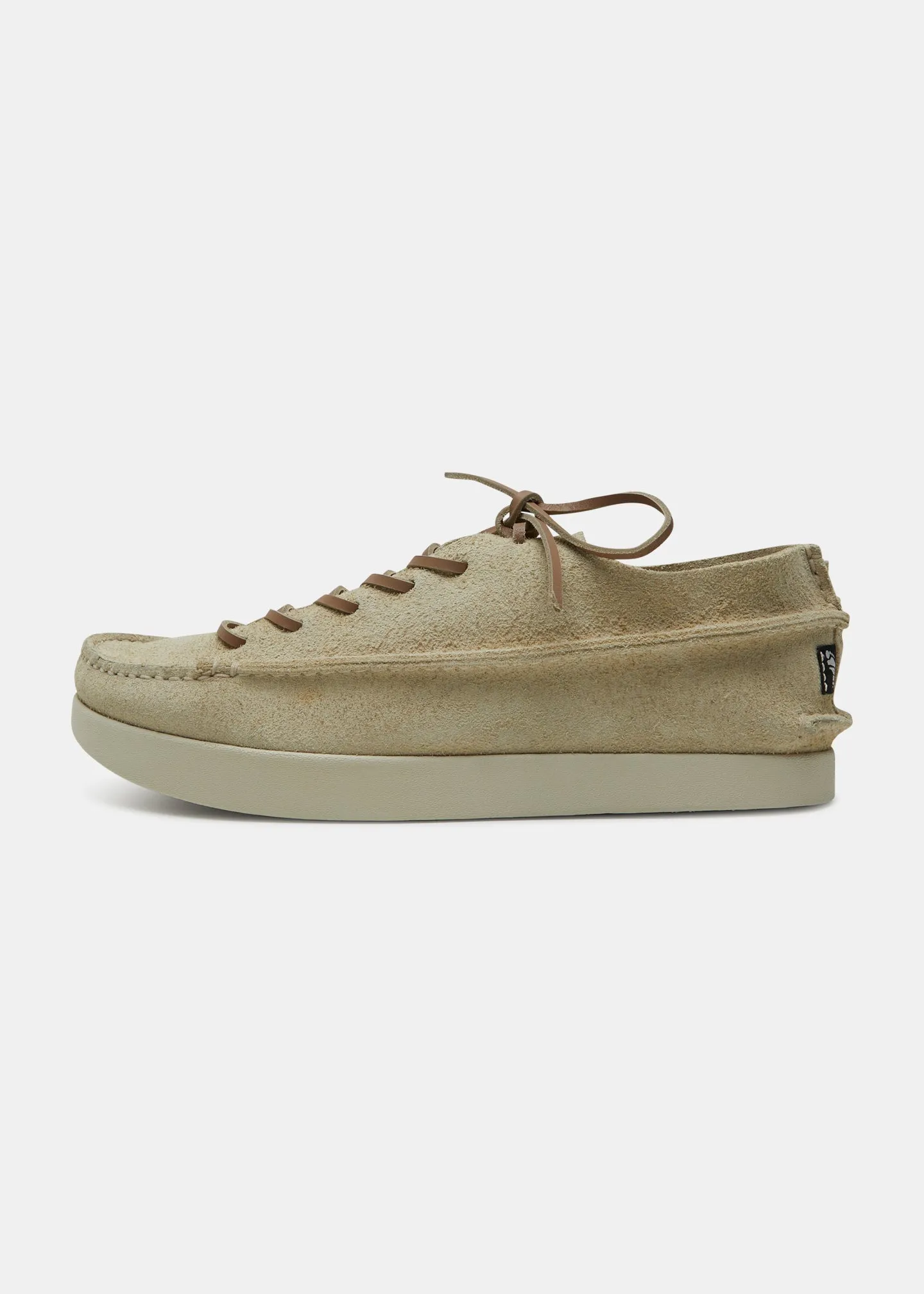 Finn Suede Lace Up Shoe On Negative Heel - Hairy Sand