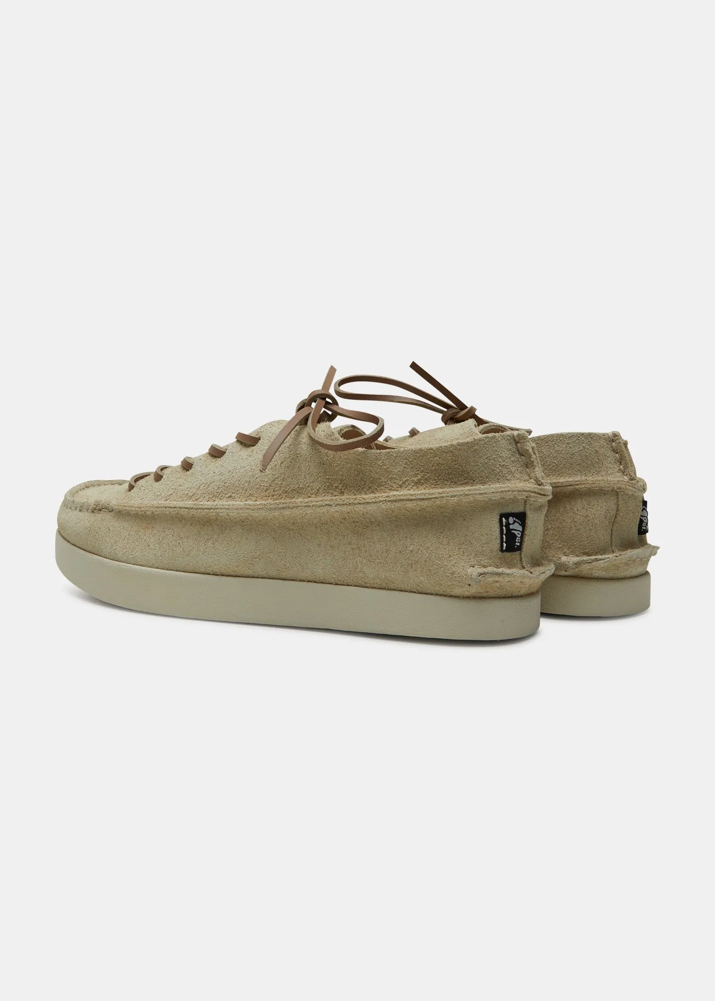 Finn Suede Lace Up Shoe On Negative Heel - Hairy Sand