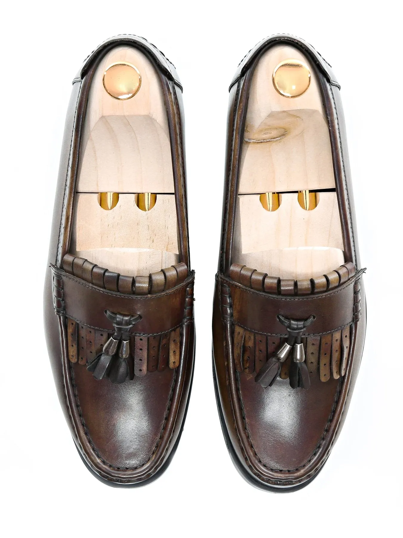 Fringe Classic Loafer - Khakis with Tassel (Hand Painted Patina)