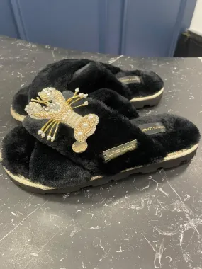 Laines London Black Lobster Slippers