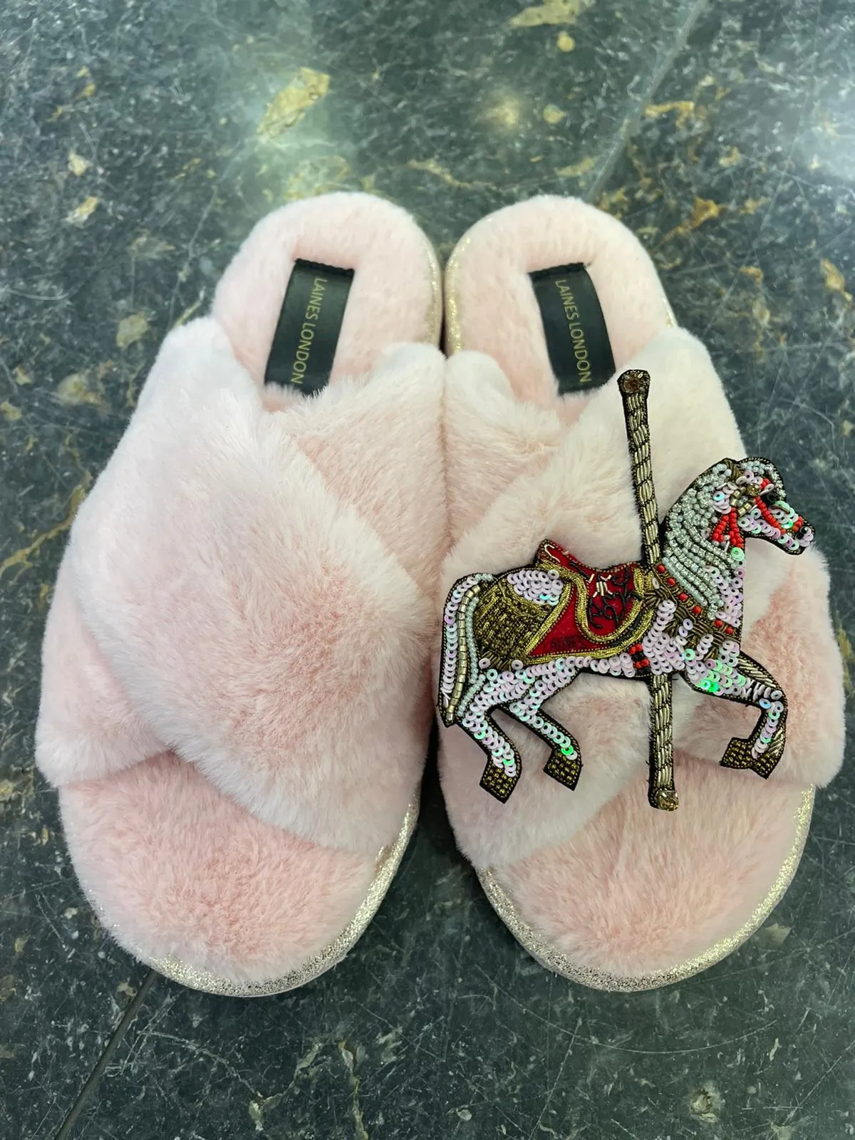 Laines London Carousel Pink Slippers