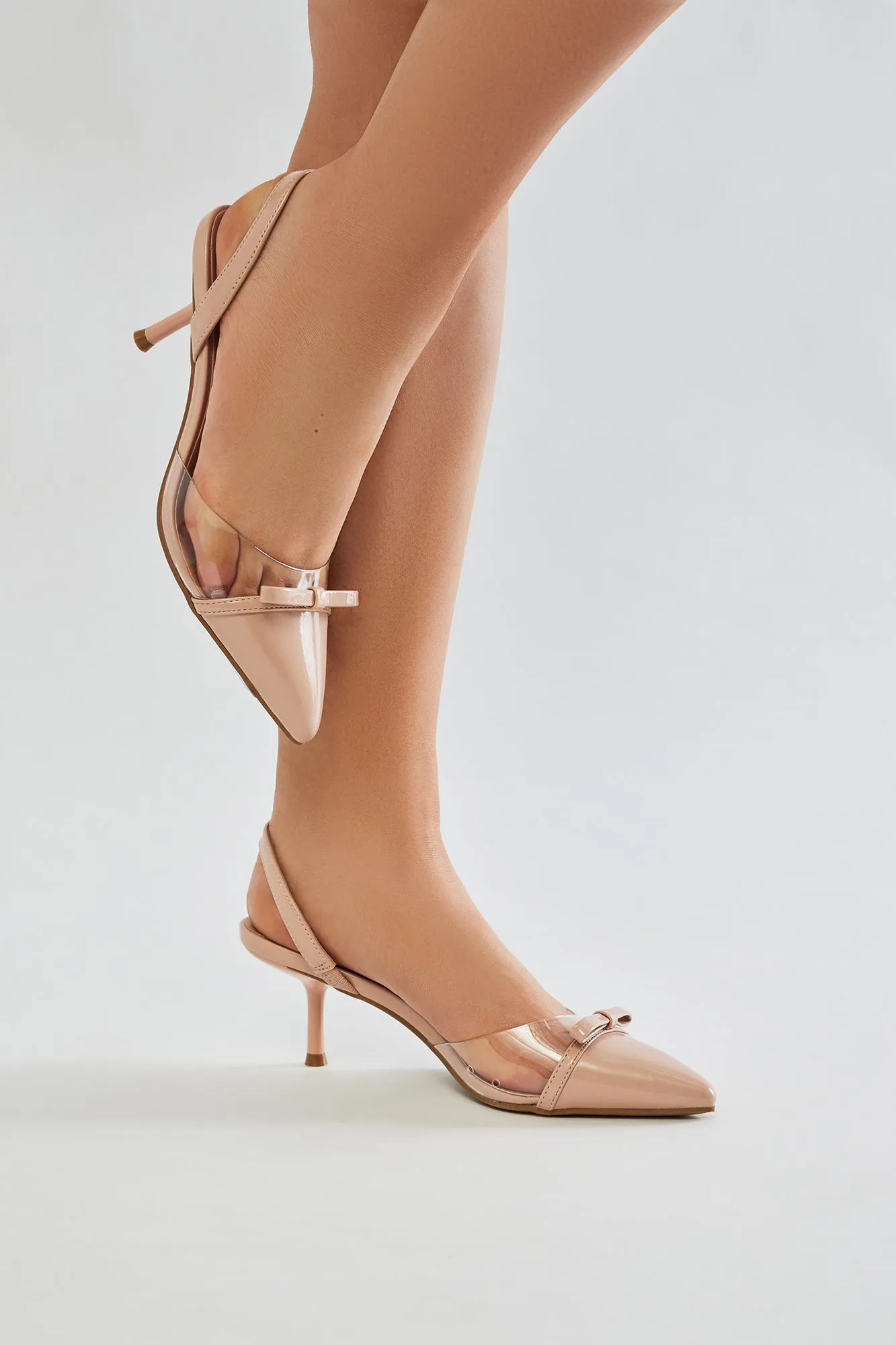 Letita Bow Slingback Pumps - Nude