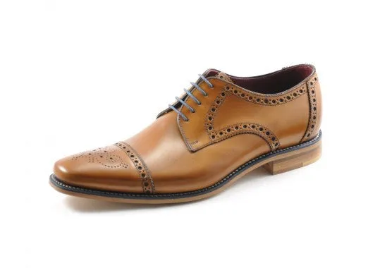 LOAKE Foley Stylish Brogue Derby Shoes - Tan