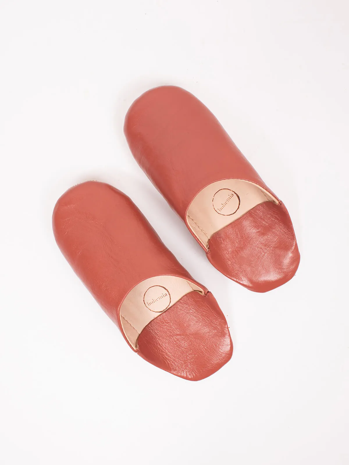 Moroccan Babouche Basic Slippers, Terracotta