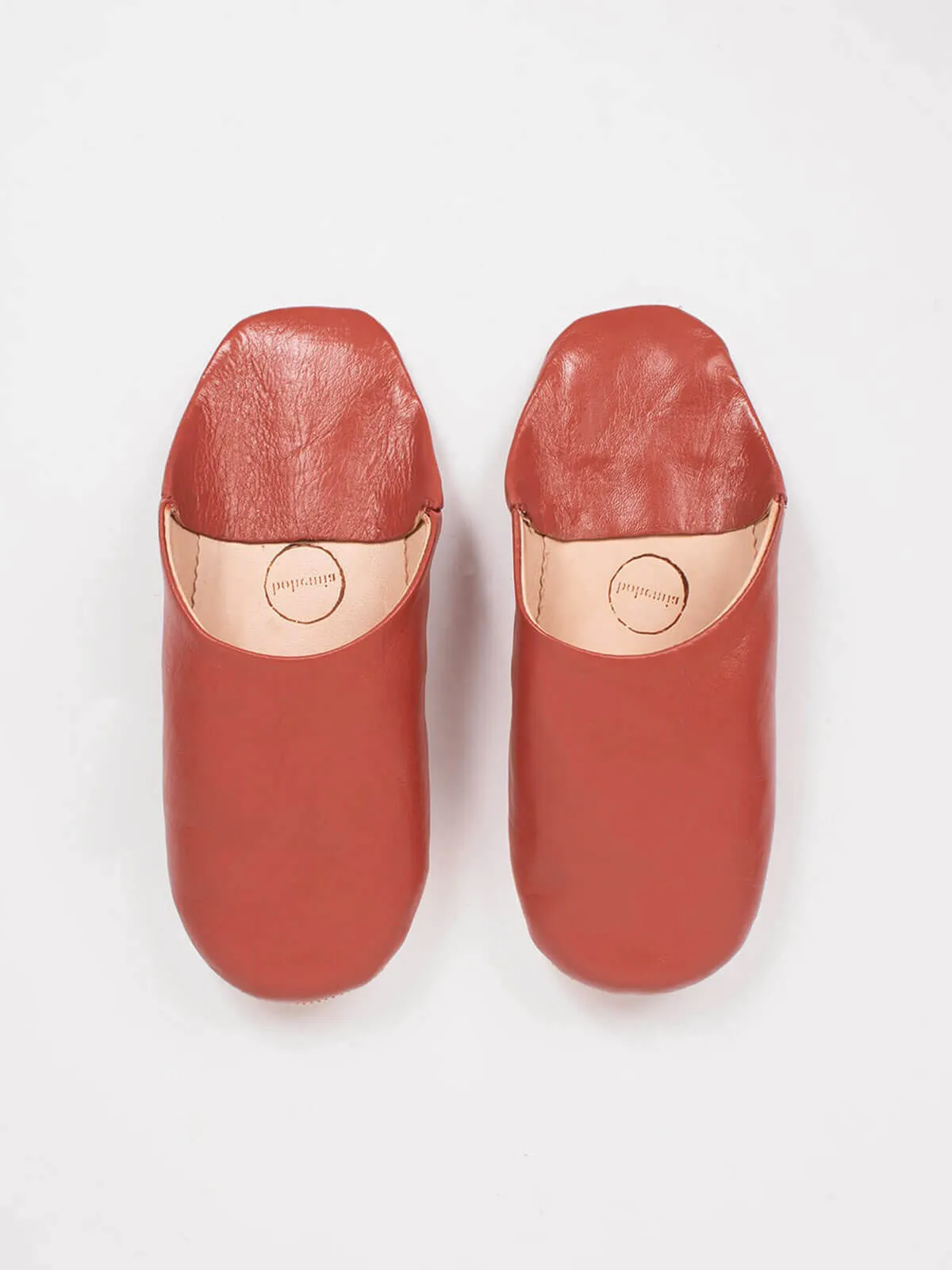 Moroccan Babouche Basic Slippers, Terracotta