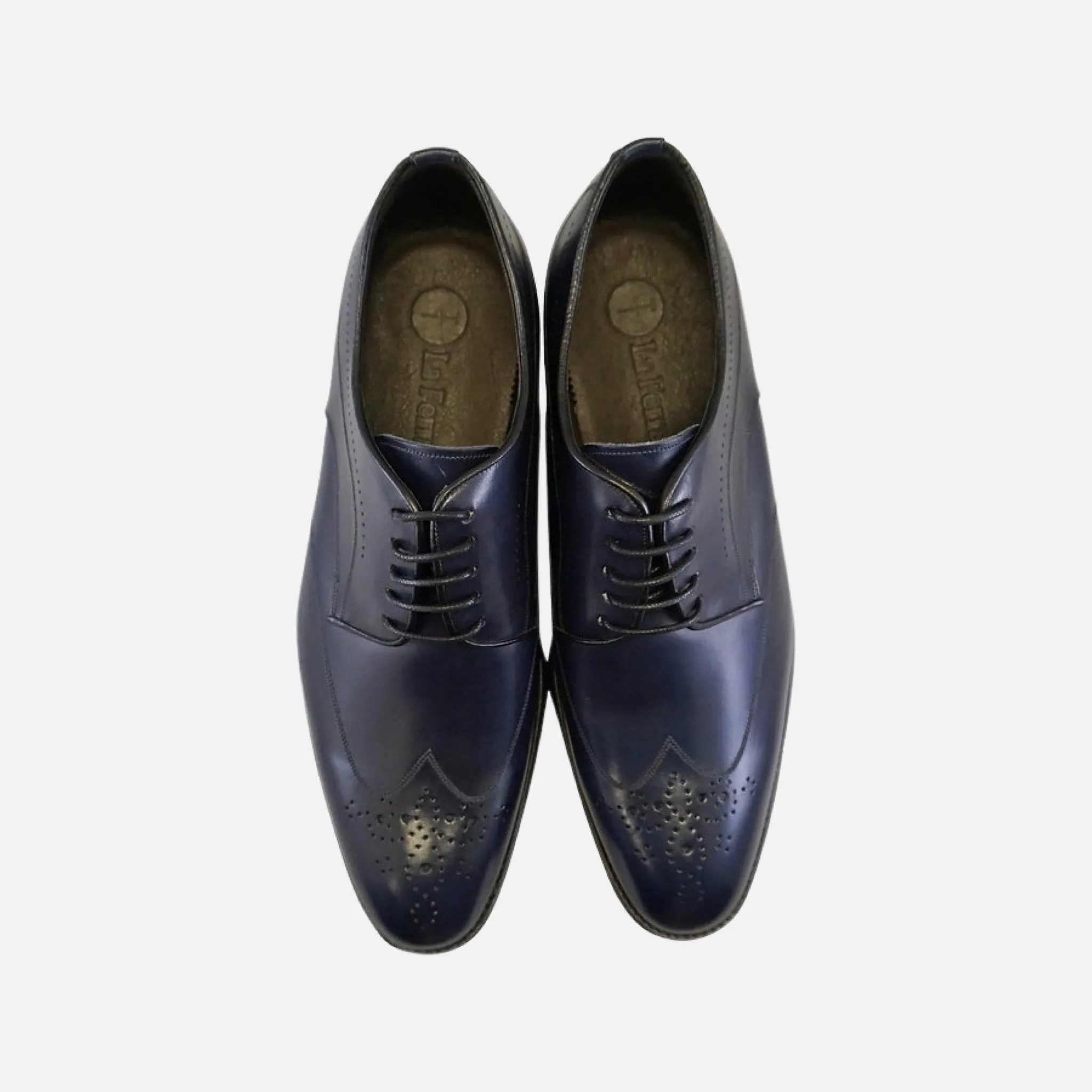 Navy Blue Wingtip Oxfords | Made in Italy