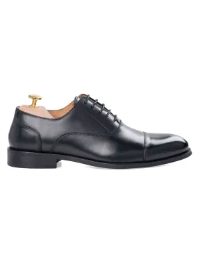 Oxford Cap Toe - Black Lace Up (Wide)