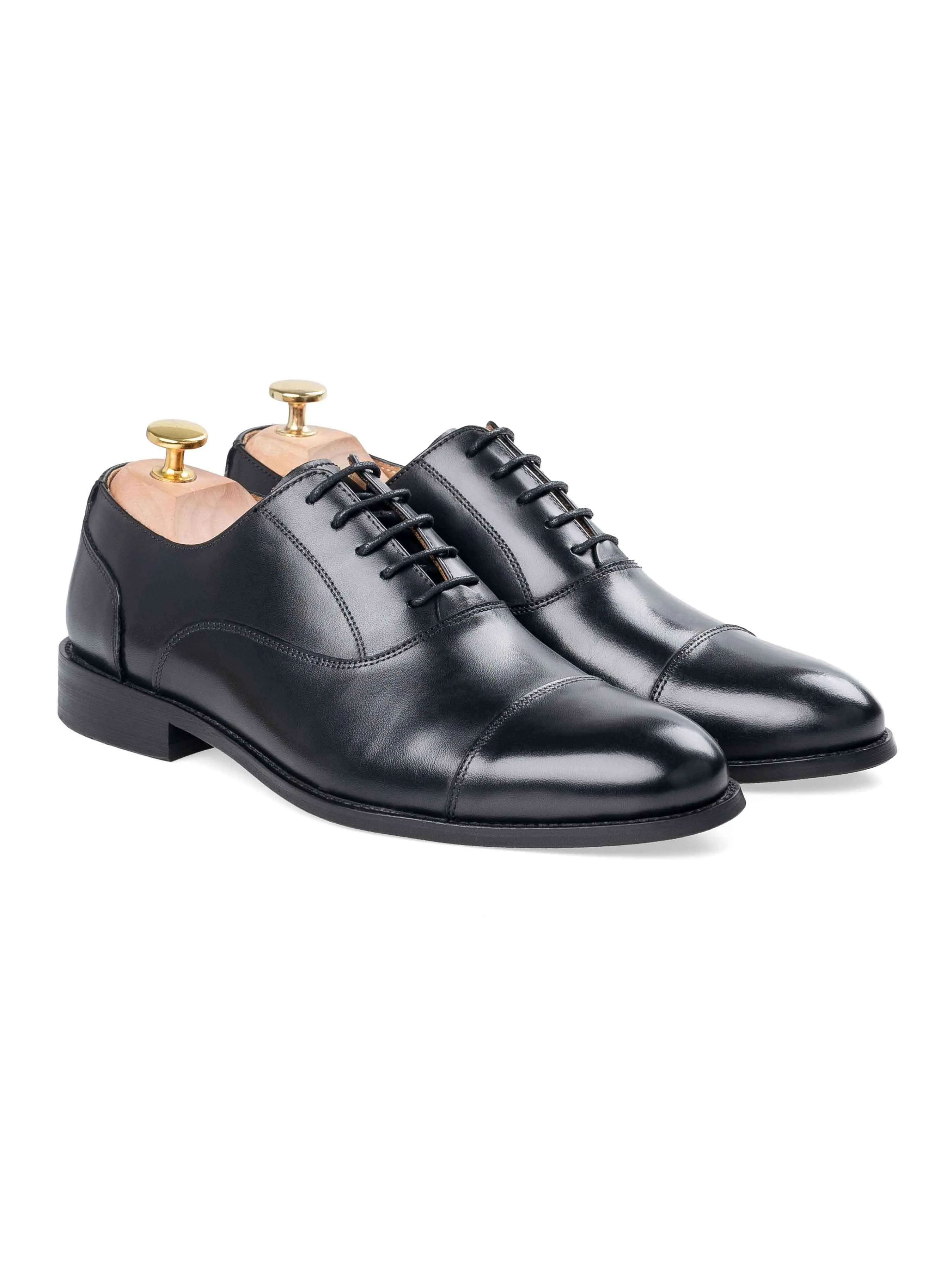 Oxford Cap Toe - Black Lace Up (Wide)