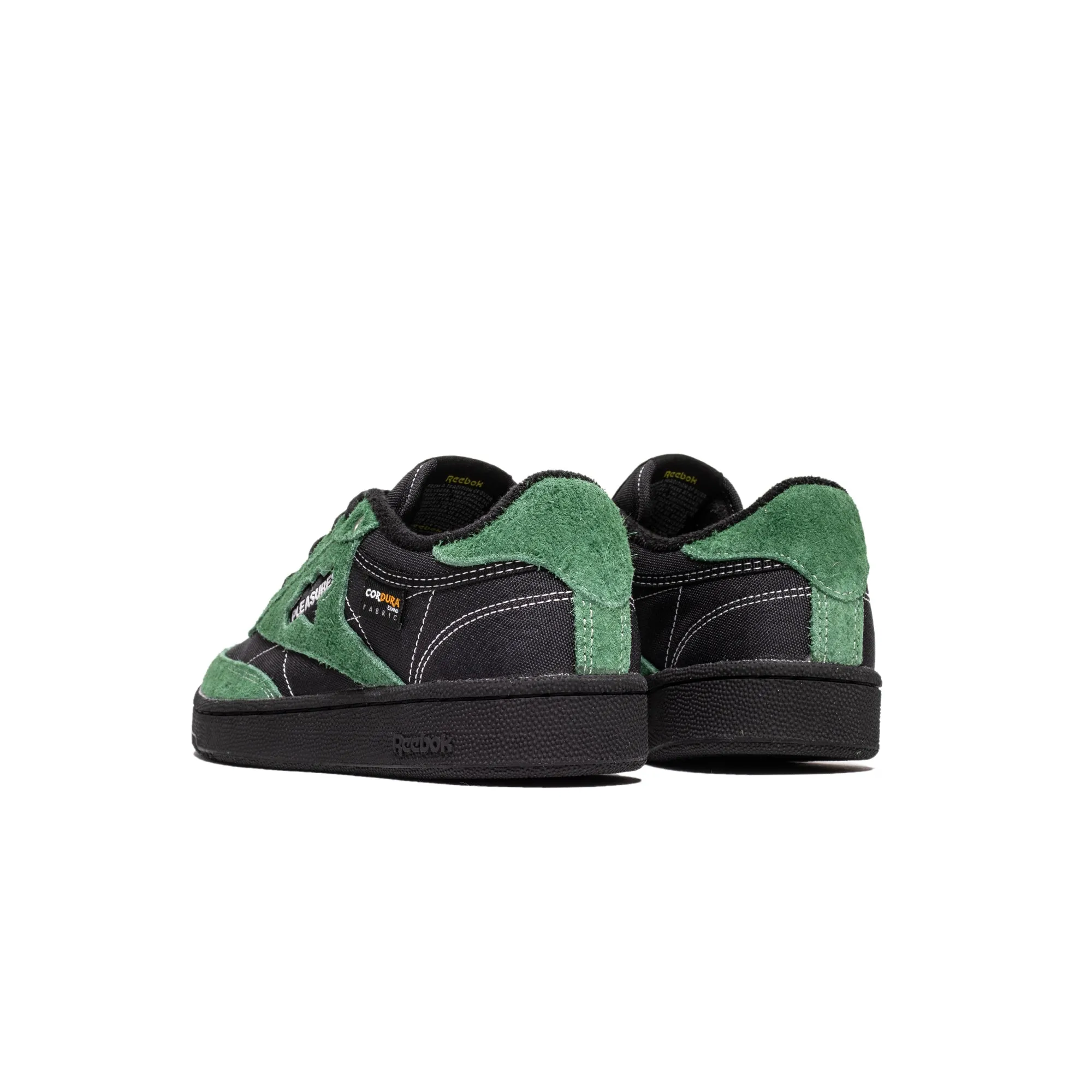 Reebok x Pleasures Mens Club C 85 Shoes 'Blk/Pine Green'