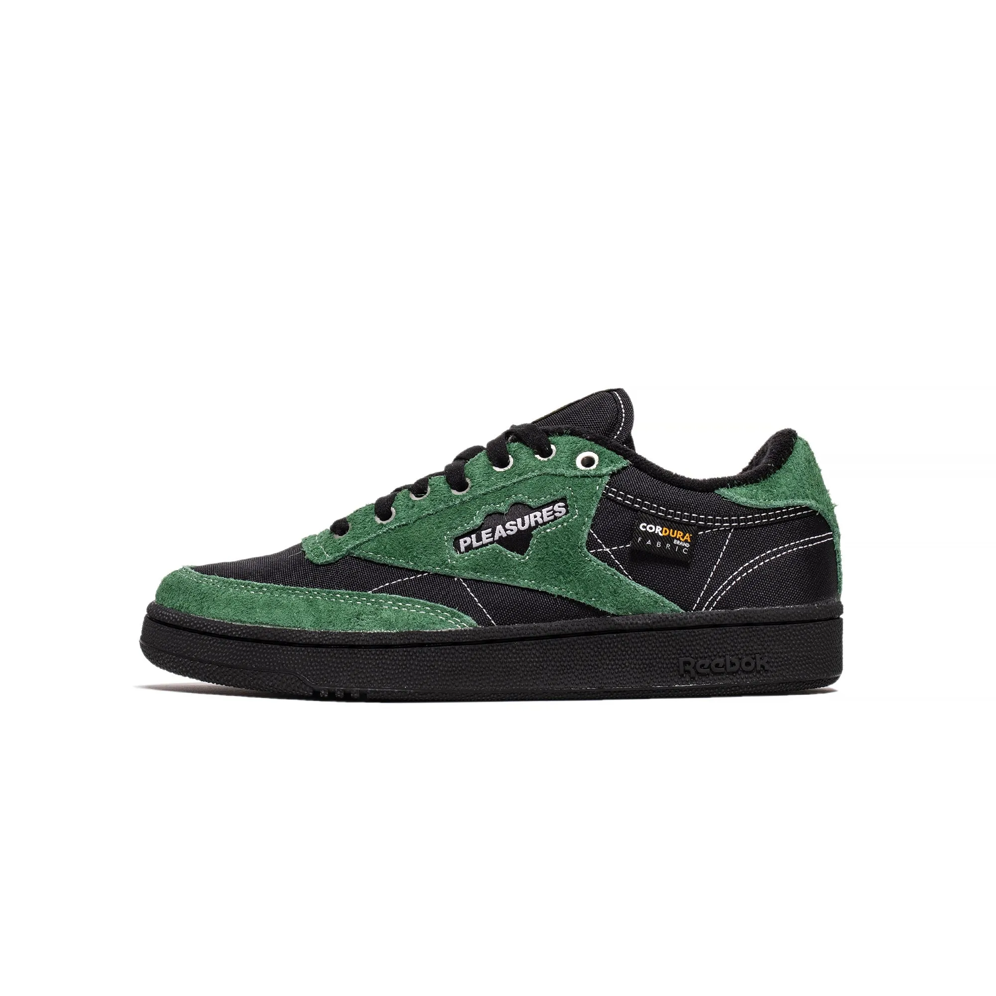 Reebok x Pleasures Mens Club C 85 Shoes 'Blk/Pine Green'