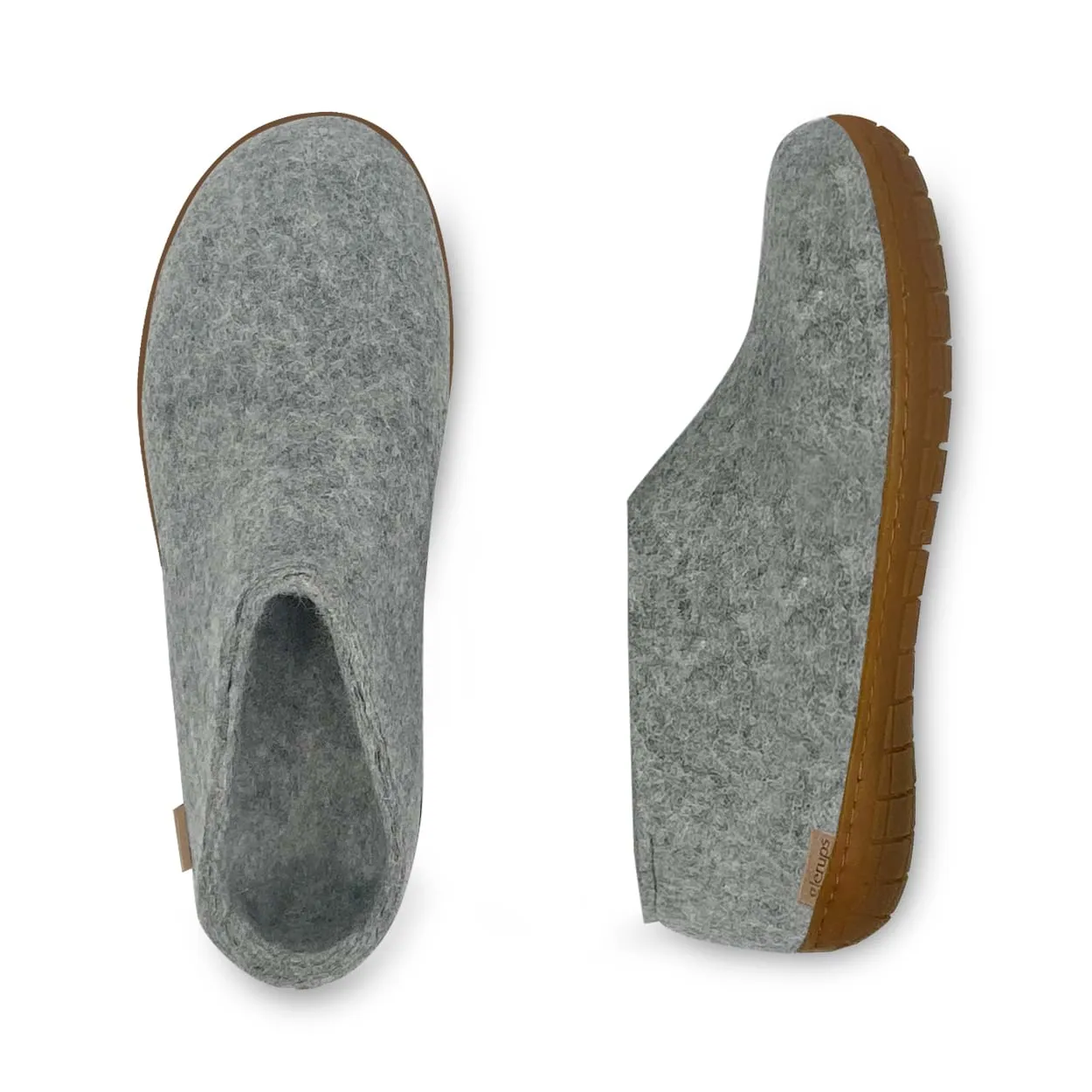 Grey Shoe with Natural Honey Rubber Sole