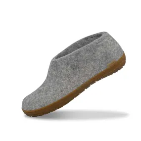 Grey Shoe with Natural Honey Rubber Sole