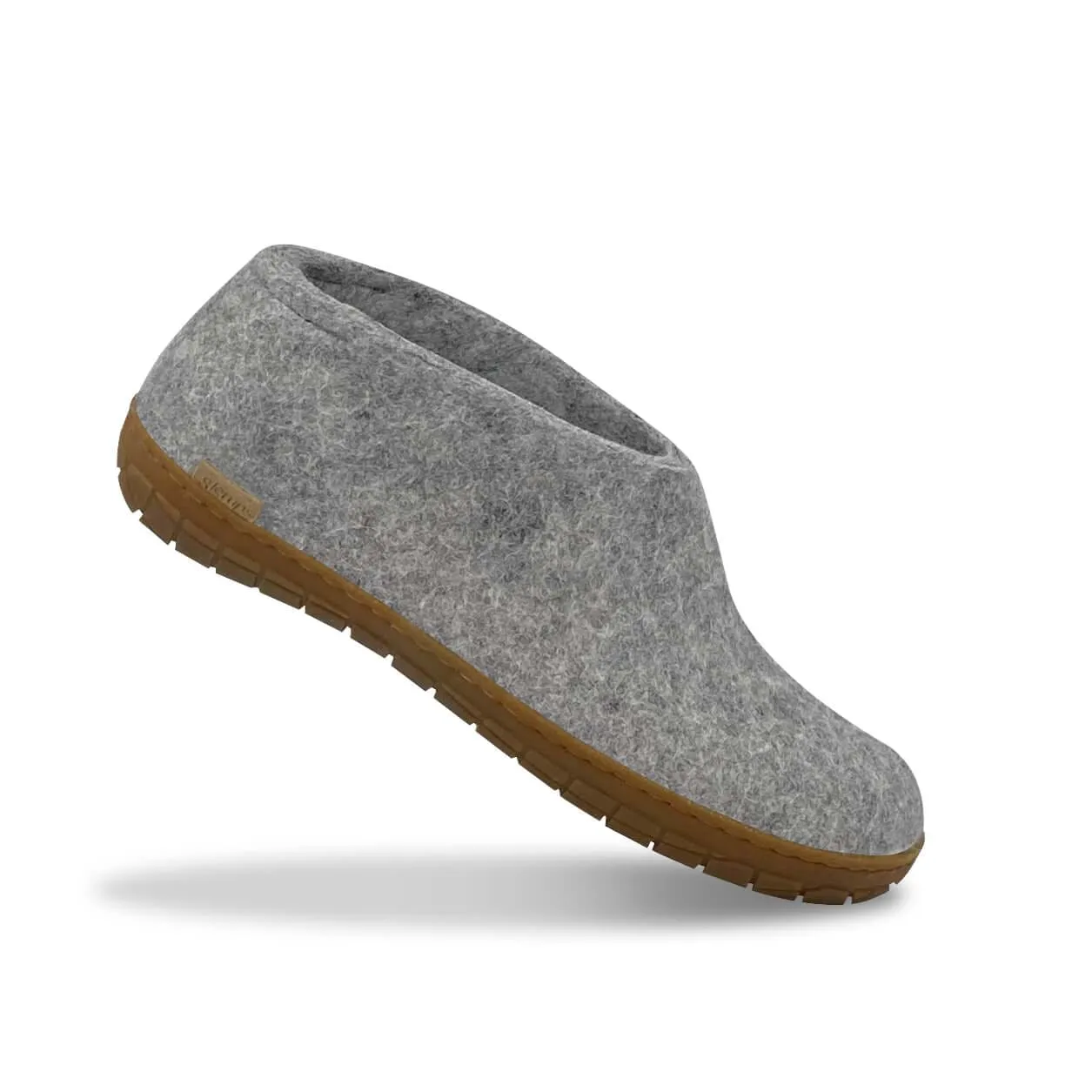 Grey Shoe with Natural Honey Rubber Sole