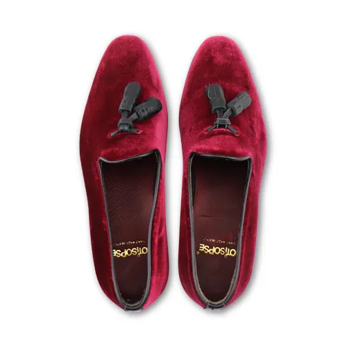 Slippers in velluto bordeaux