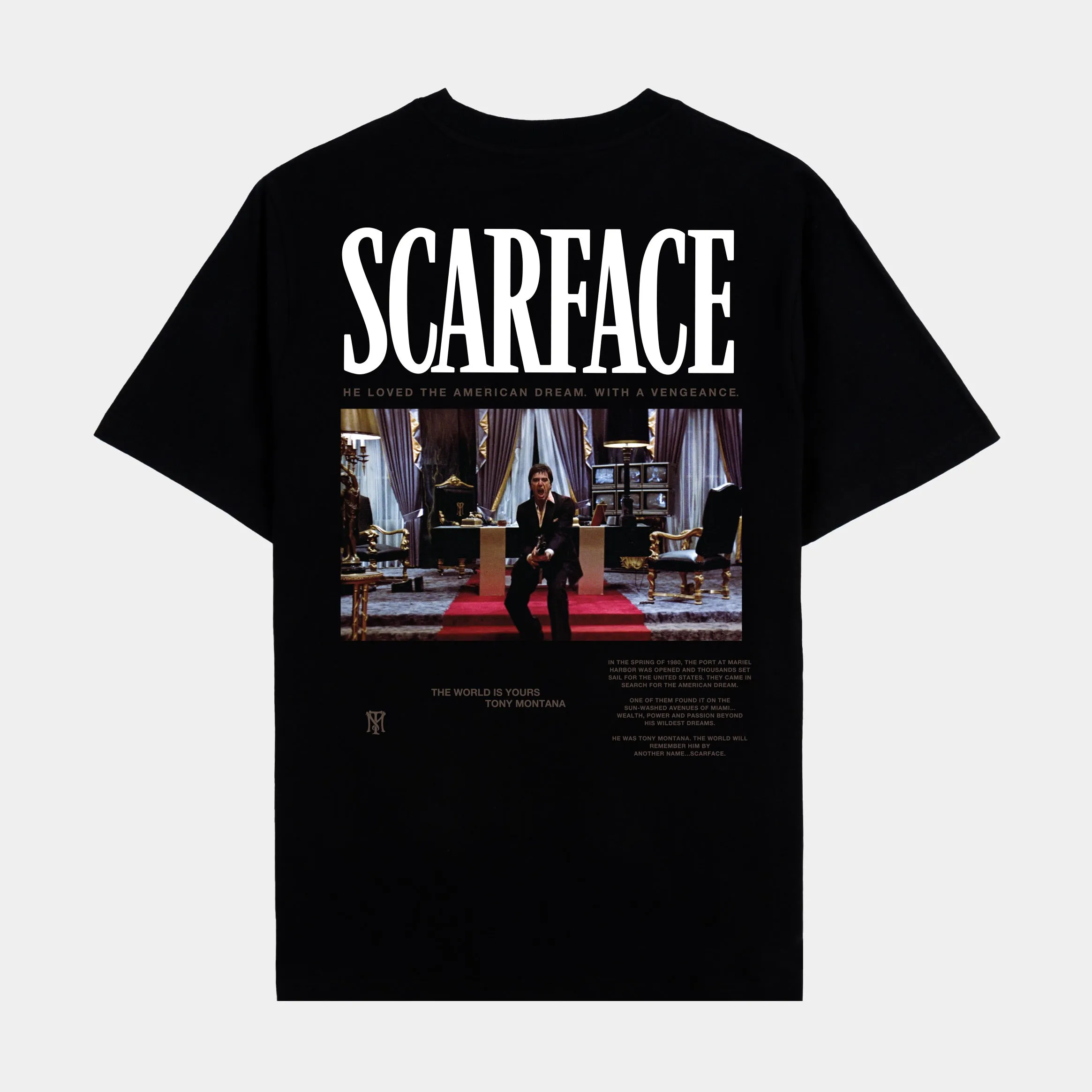 Black Mens Short Sleeve Shirt for a Stylish Day at the Office by SP x Scarface