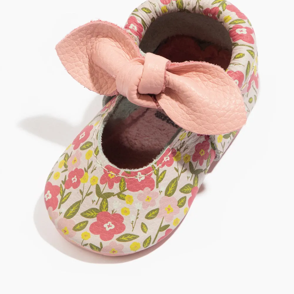 Spring Bouquet Knotted Bow Baby Shoe