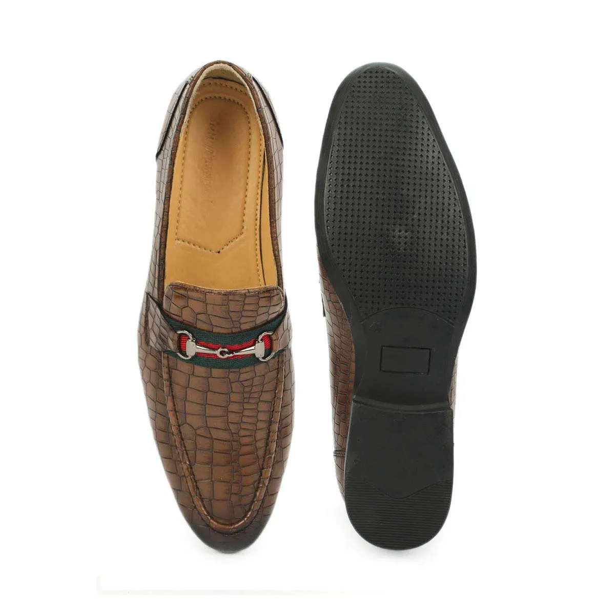 Tan Buckle Loafers