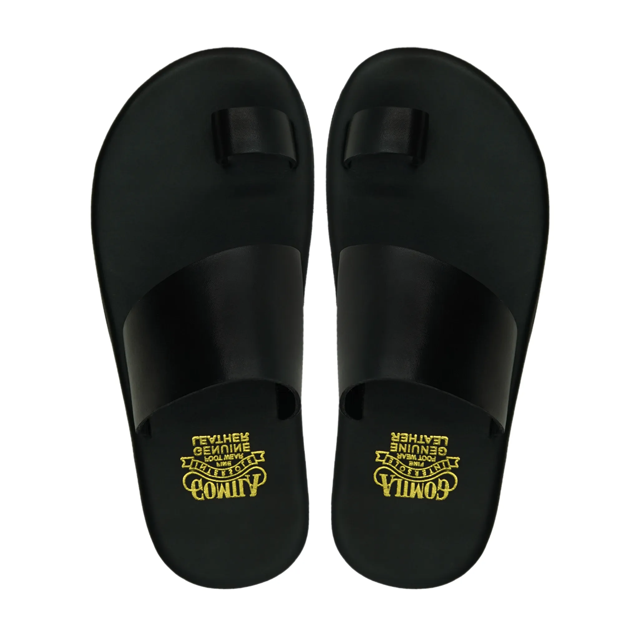 Tropical - Men's Black Calf Leather Slipper