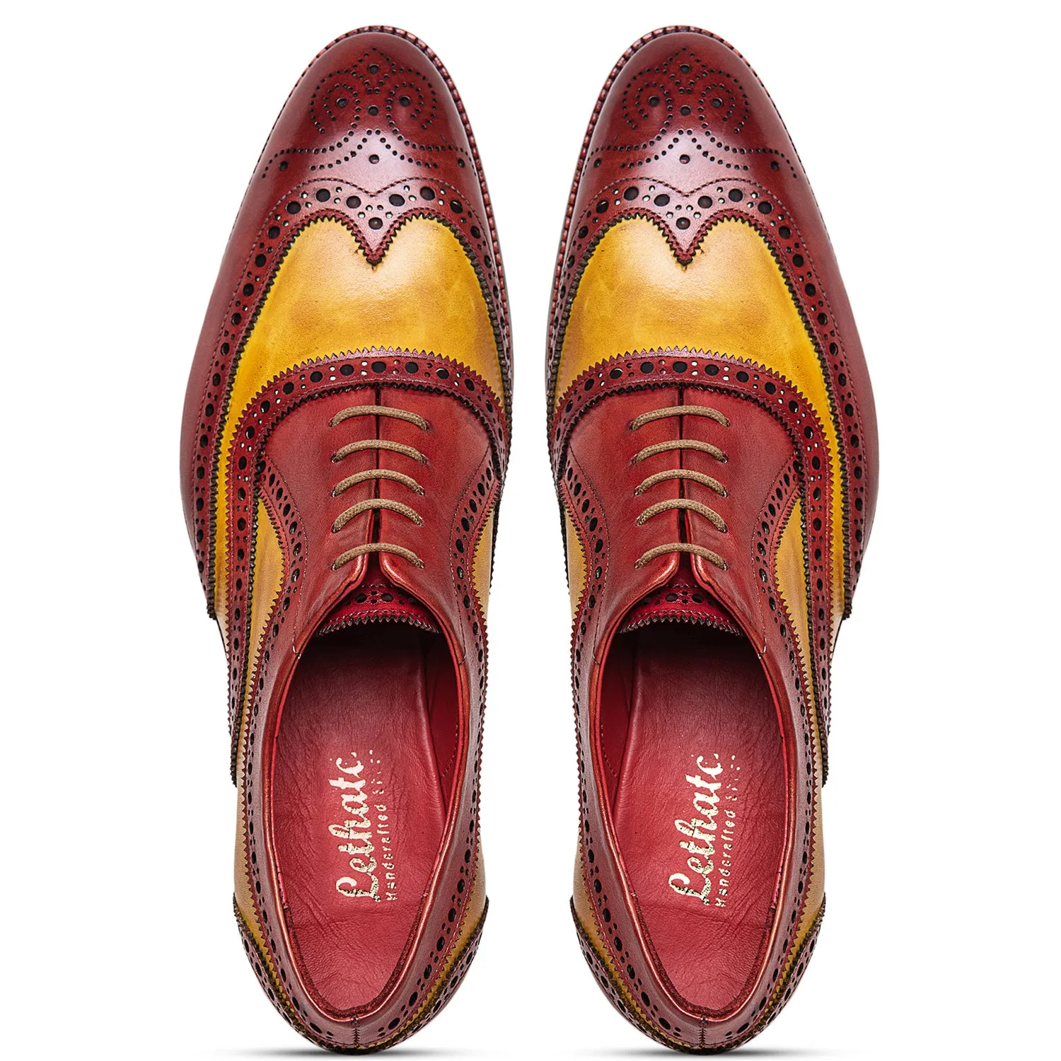 Wingtip Brogue Oxford- Red & Tan